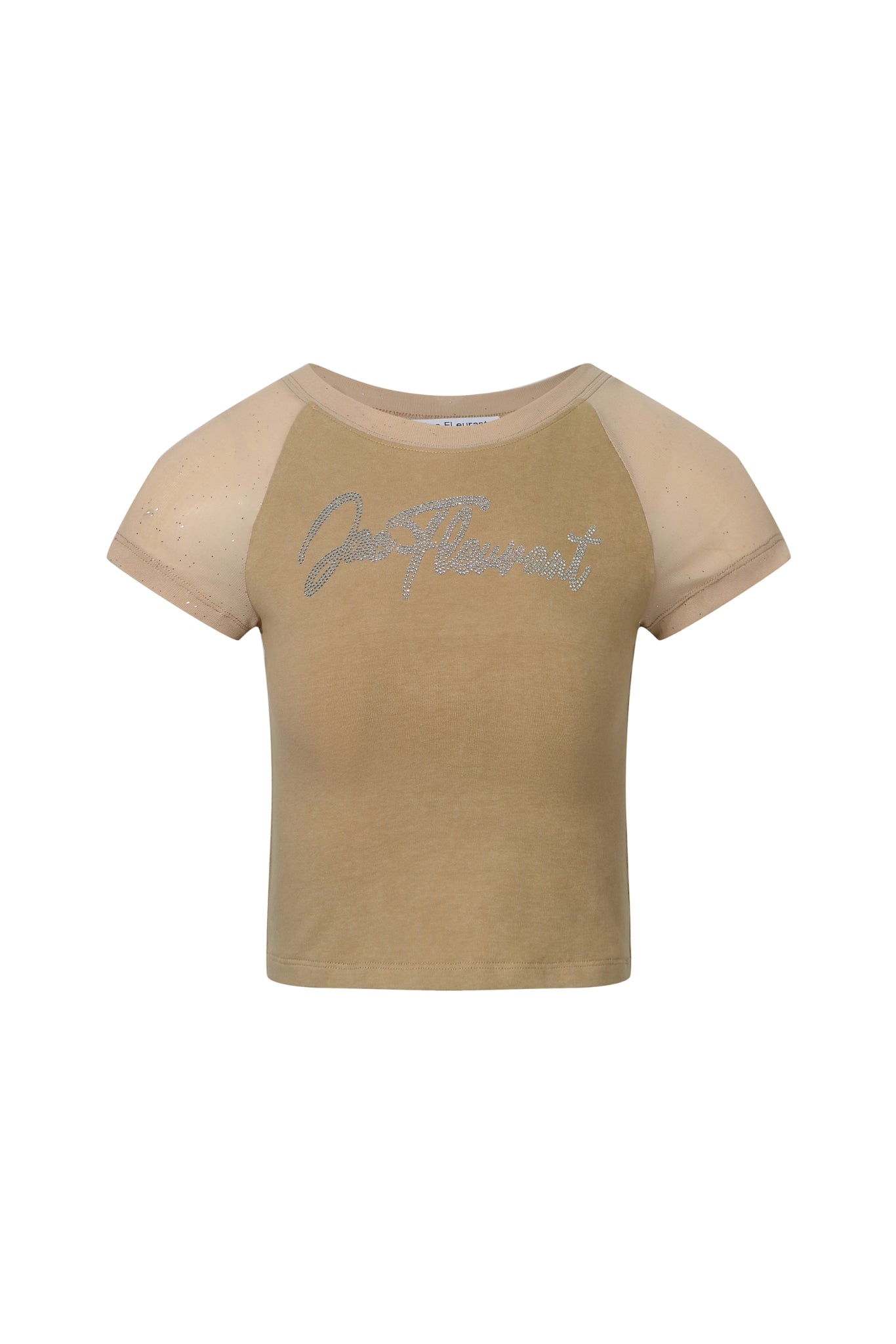 Organza Panel Raglan Rhinestone Tee