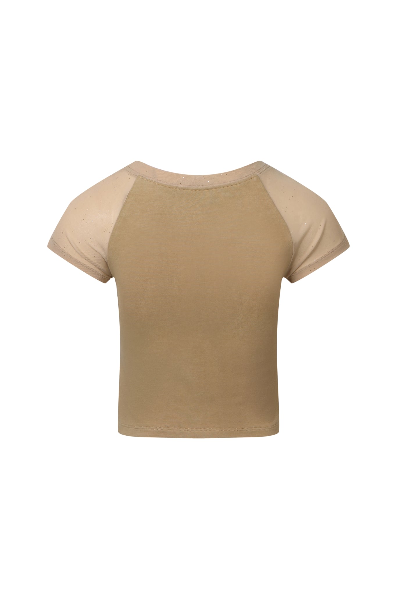 Organza Panel Raglan Rhinestone Tee