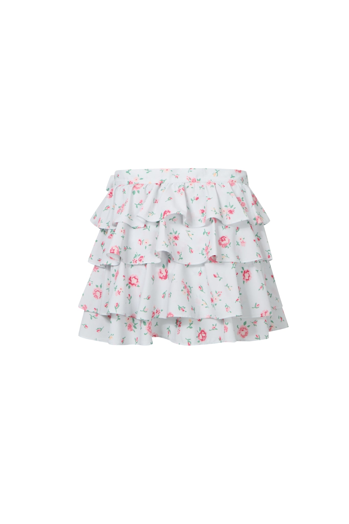 Floral Pleated Tie-Waist Mini Skirt