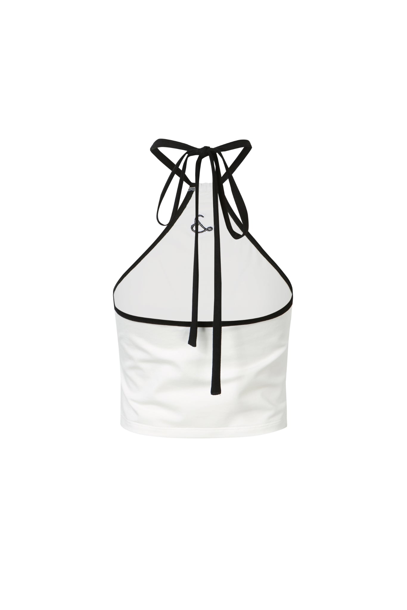 Black & White Lace-Up Embroidered Logo Tank Top