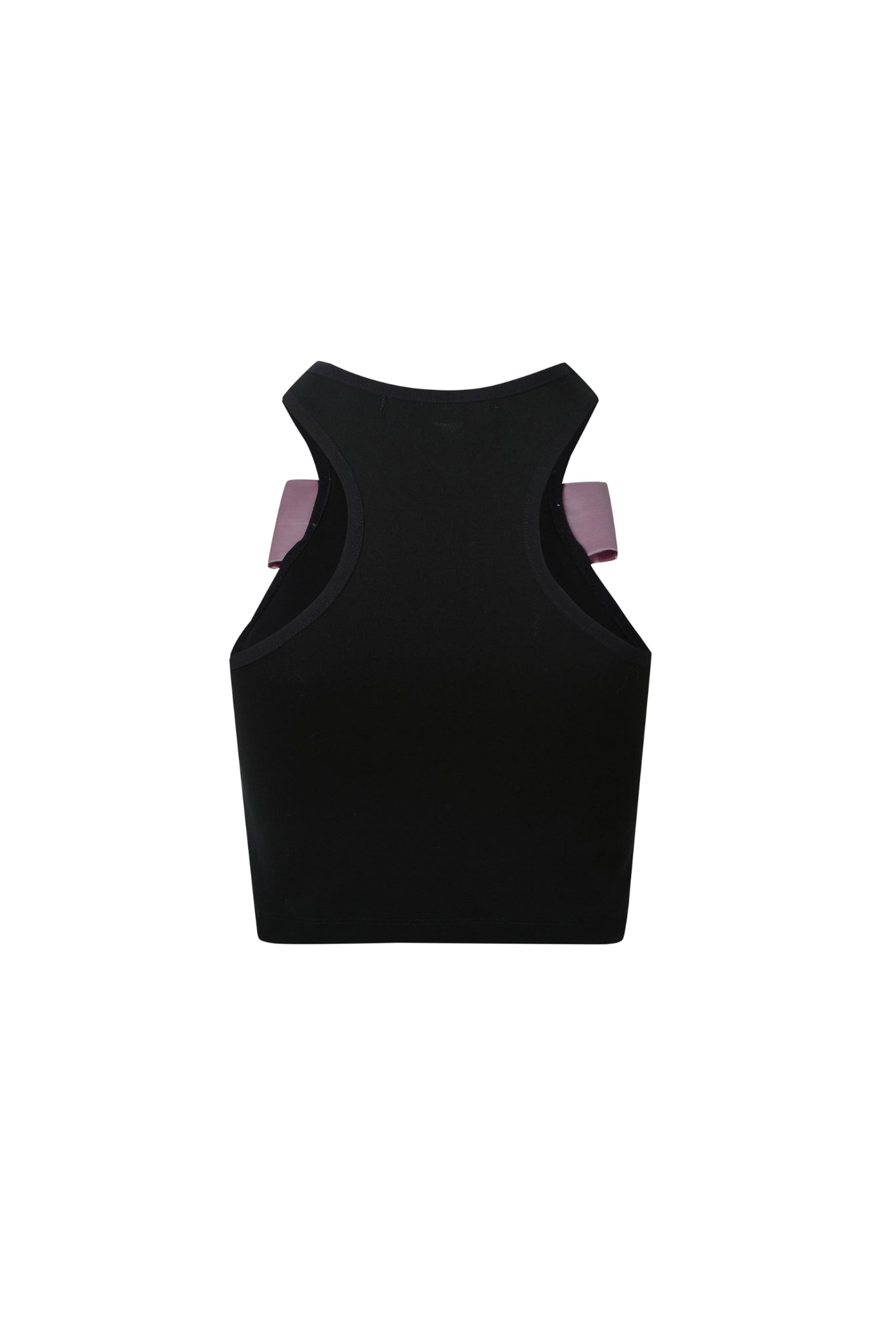 Black & Pink Bow Tie-Detail Tank Top