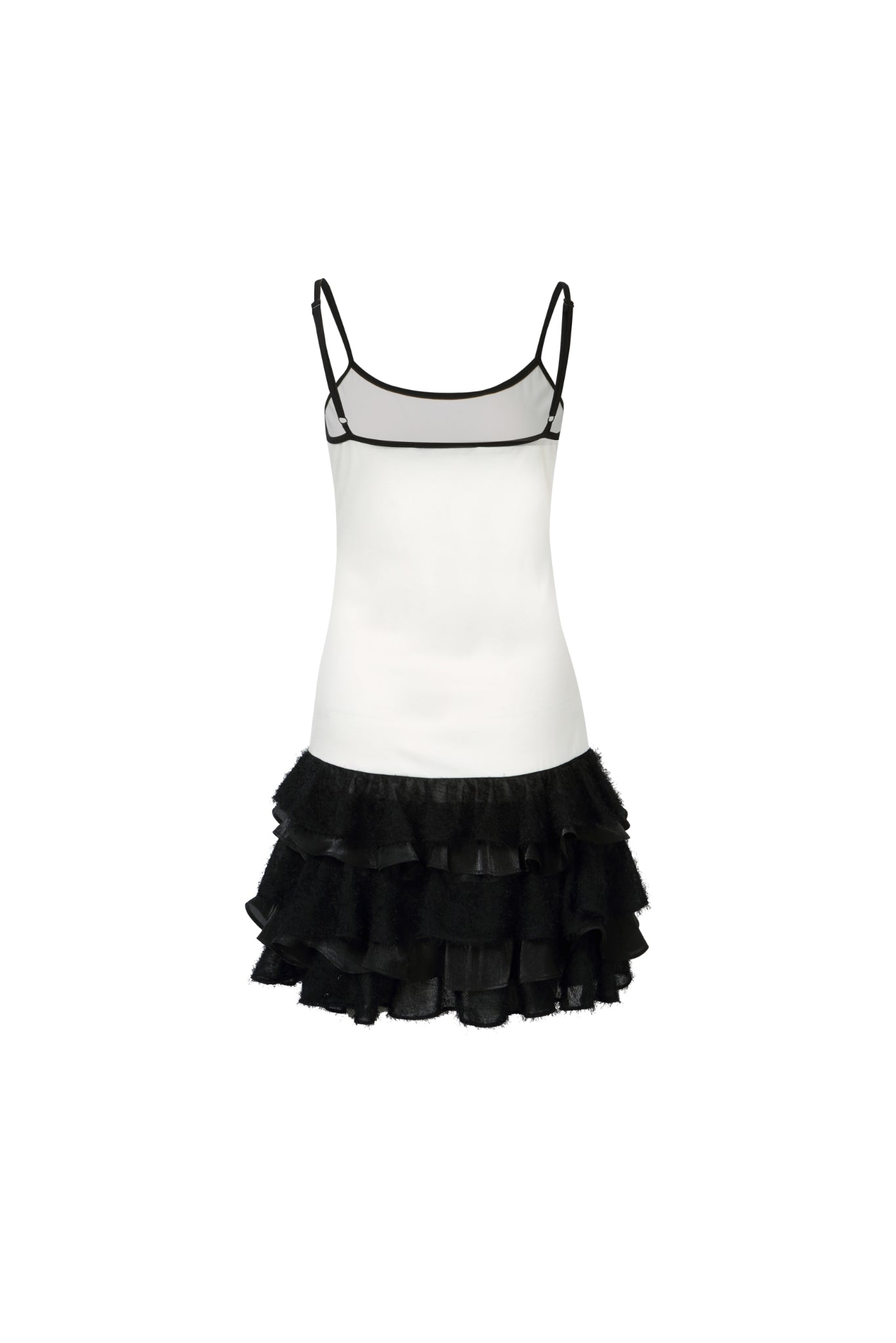 White Slip Panel Pleated Dress