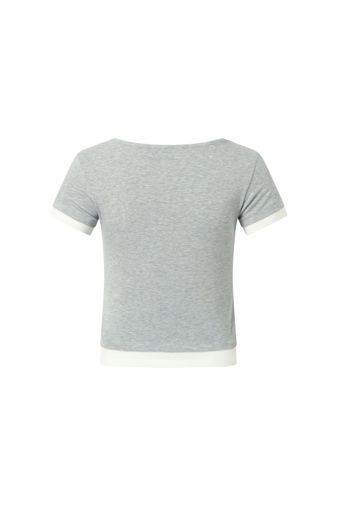 Contrast Collar Short Sleeve Top