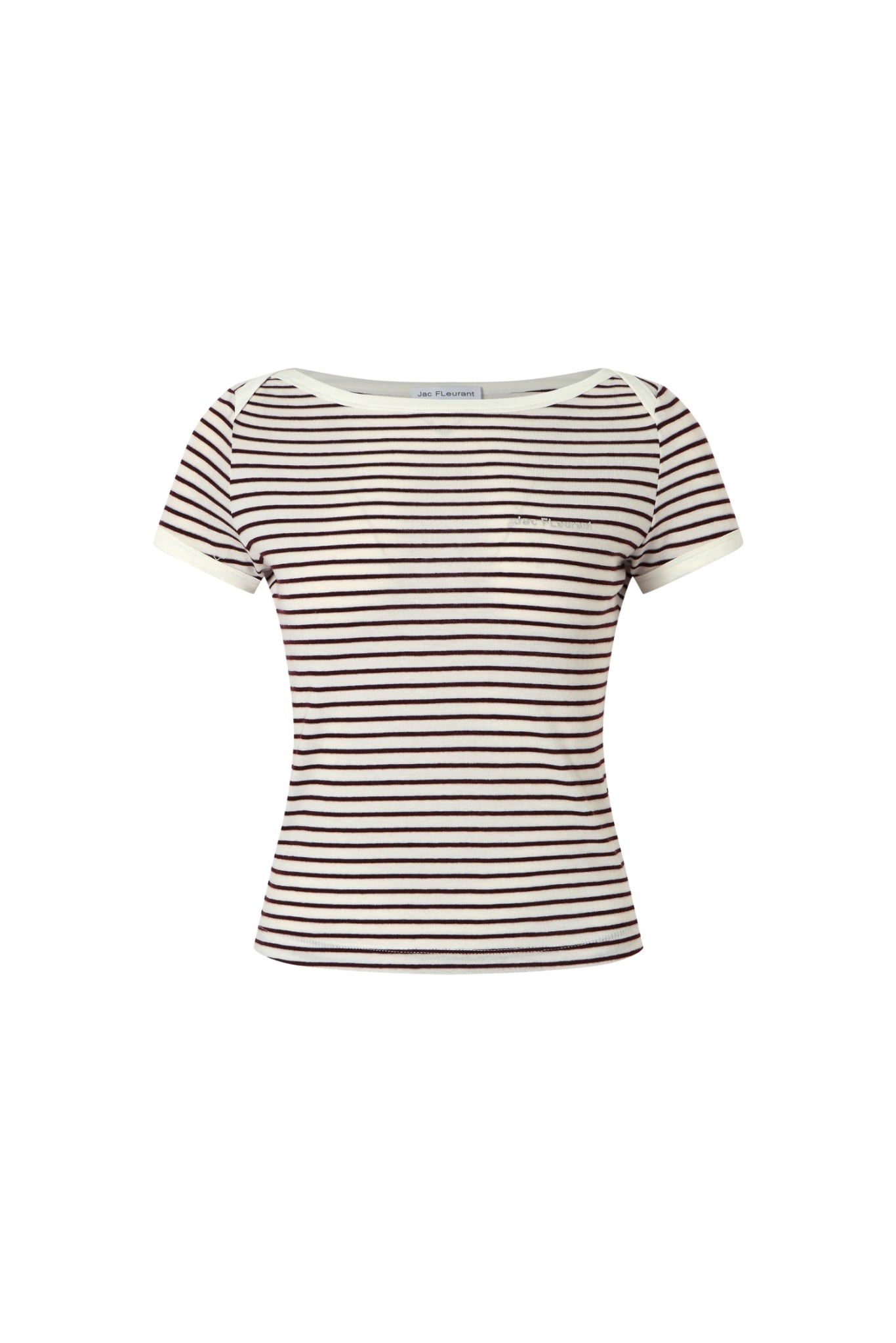 Stripe Panel Off-The-Shoulder Tee