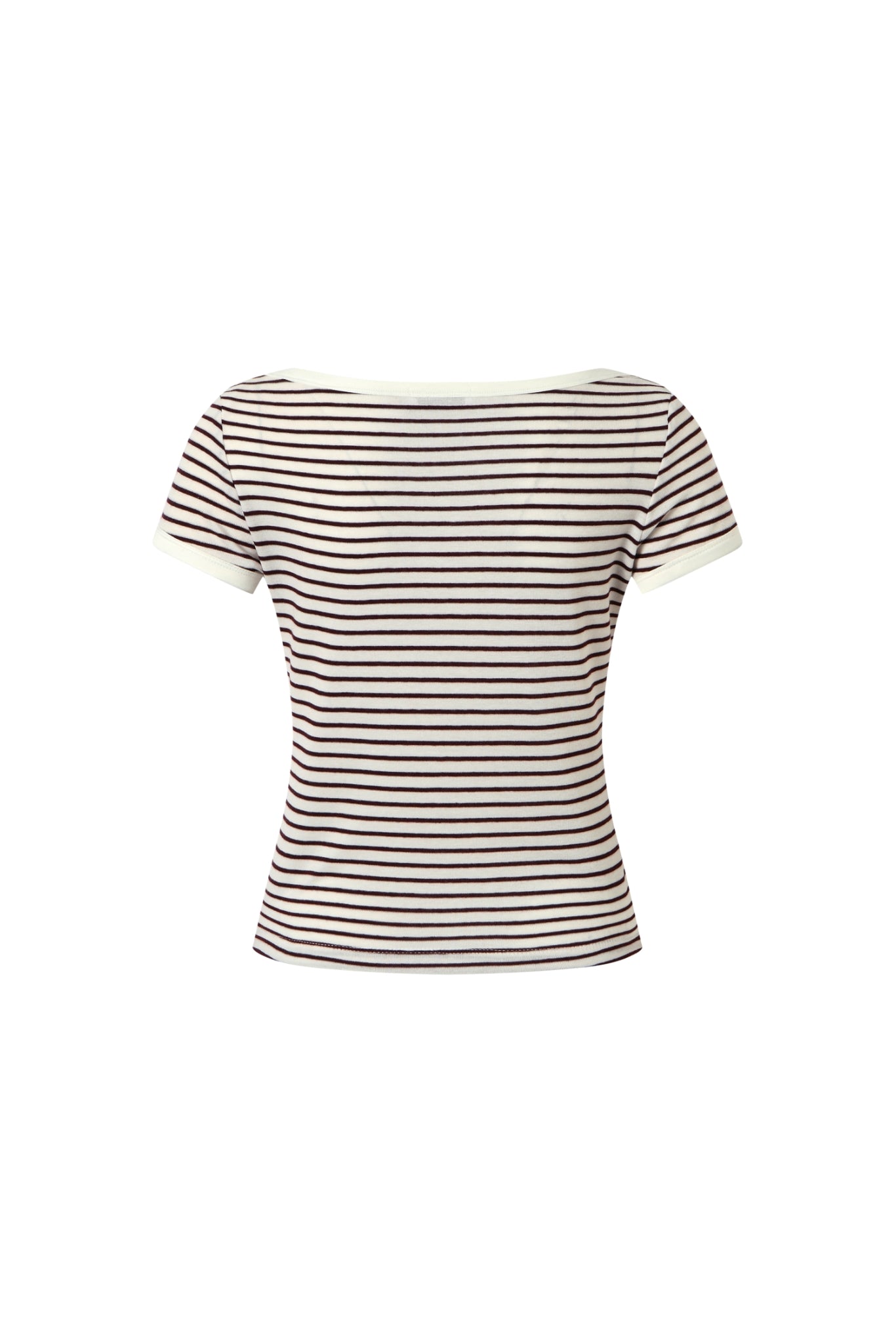 Stripe Panel Off-The-Shoulder Tee