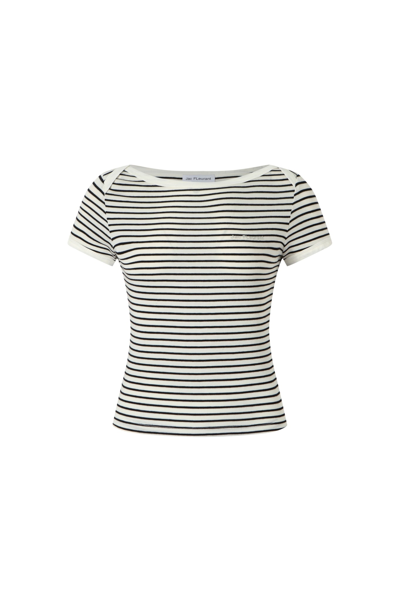 Stripe Panel Off-The-Shoulder Tee
