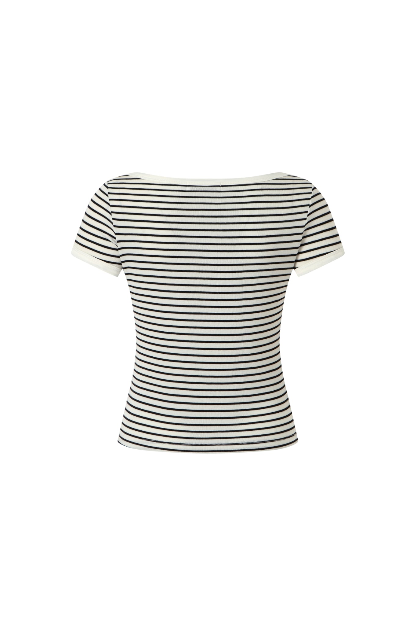 Stripe Panel Off-The-Shoulder Tee