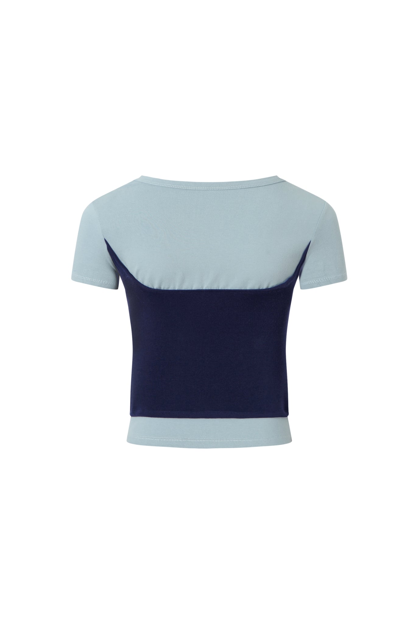 Contrast Square Neck Short Sleeve Top