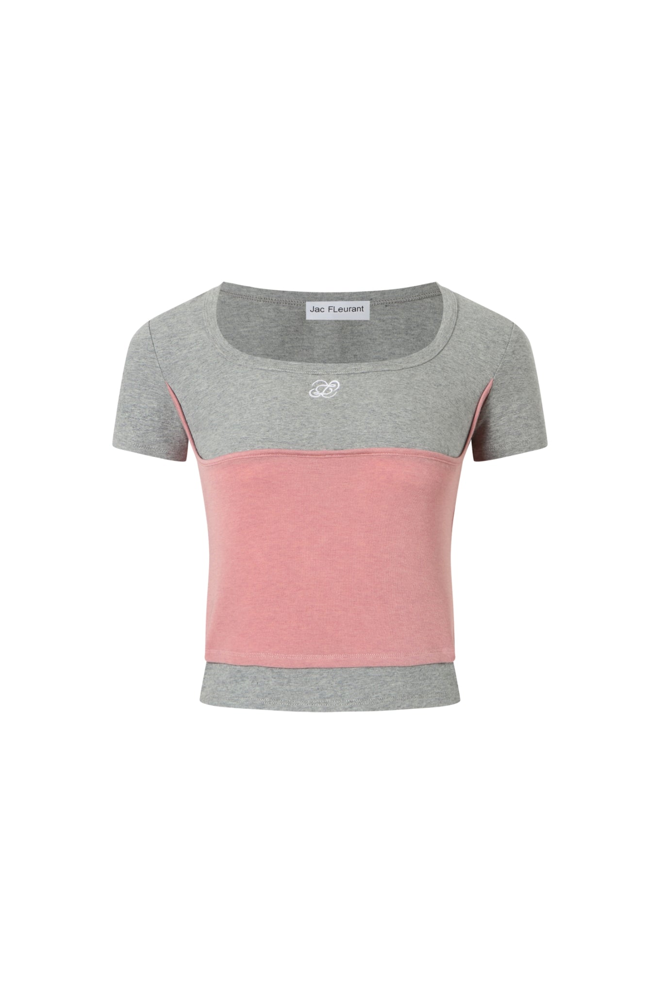 Contrast Square Neck Short Sleeve Top