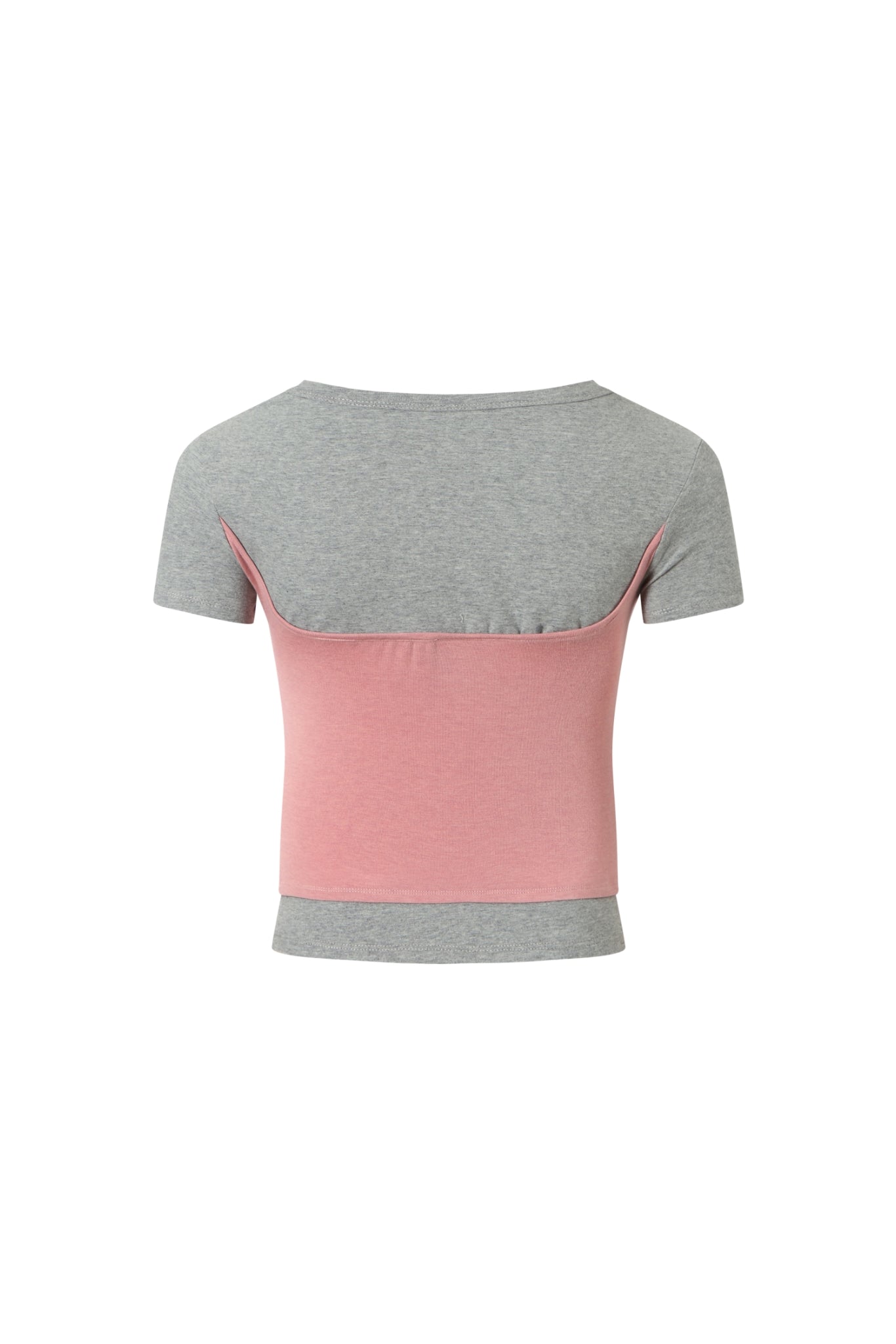 Contrast Square Neck Short Sleeve Top