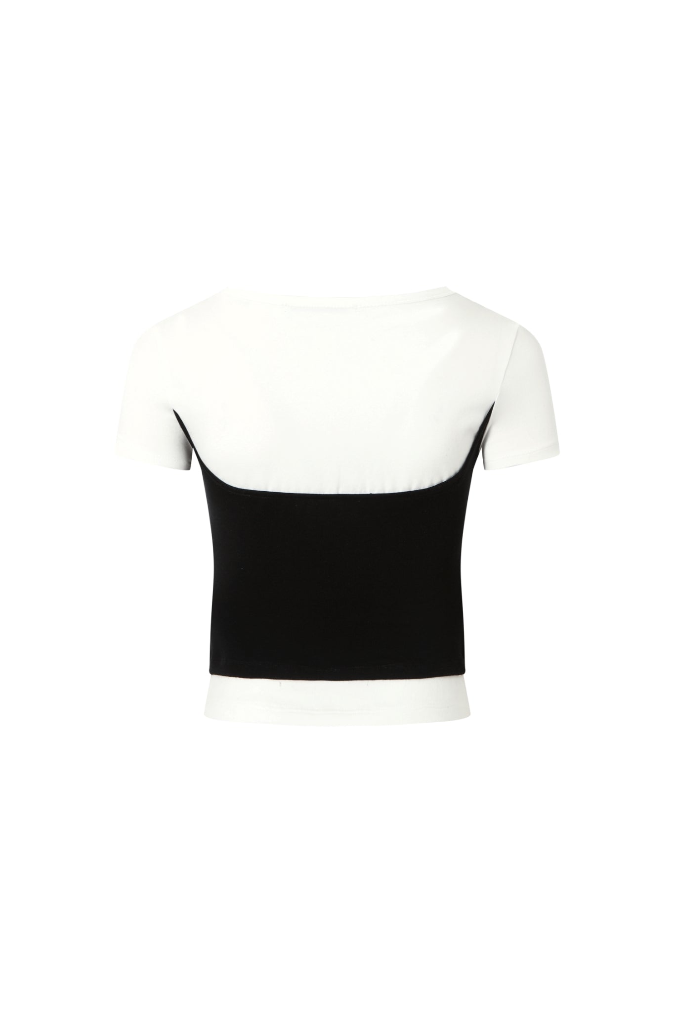 Contrast Square Neck Short Sleeve Top