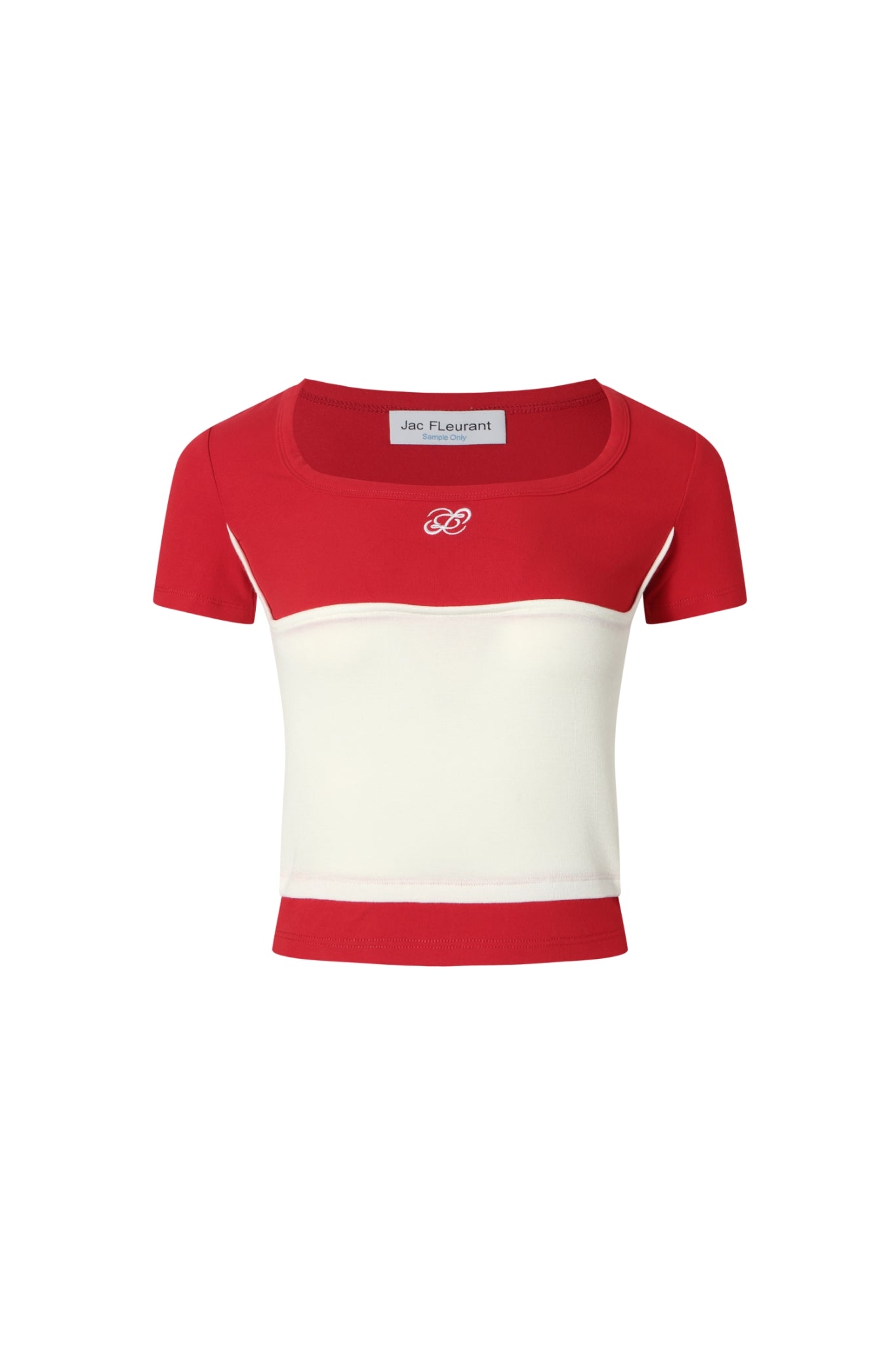 Contrast Square Neck Short Sleeve Top