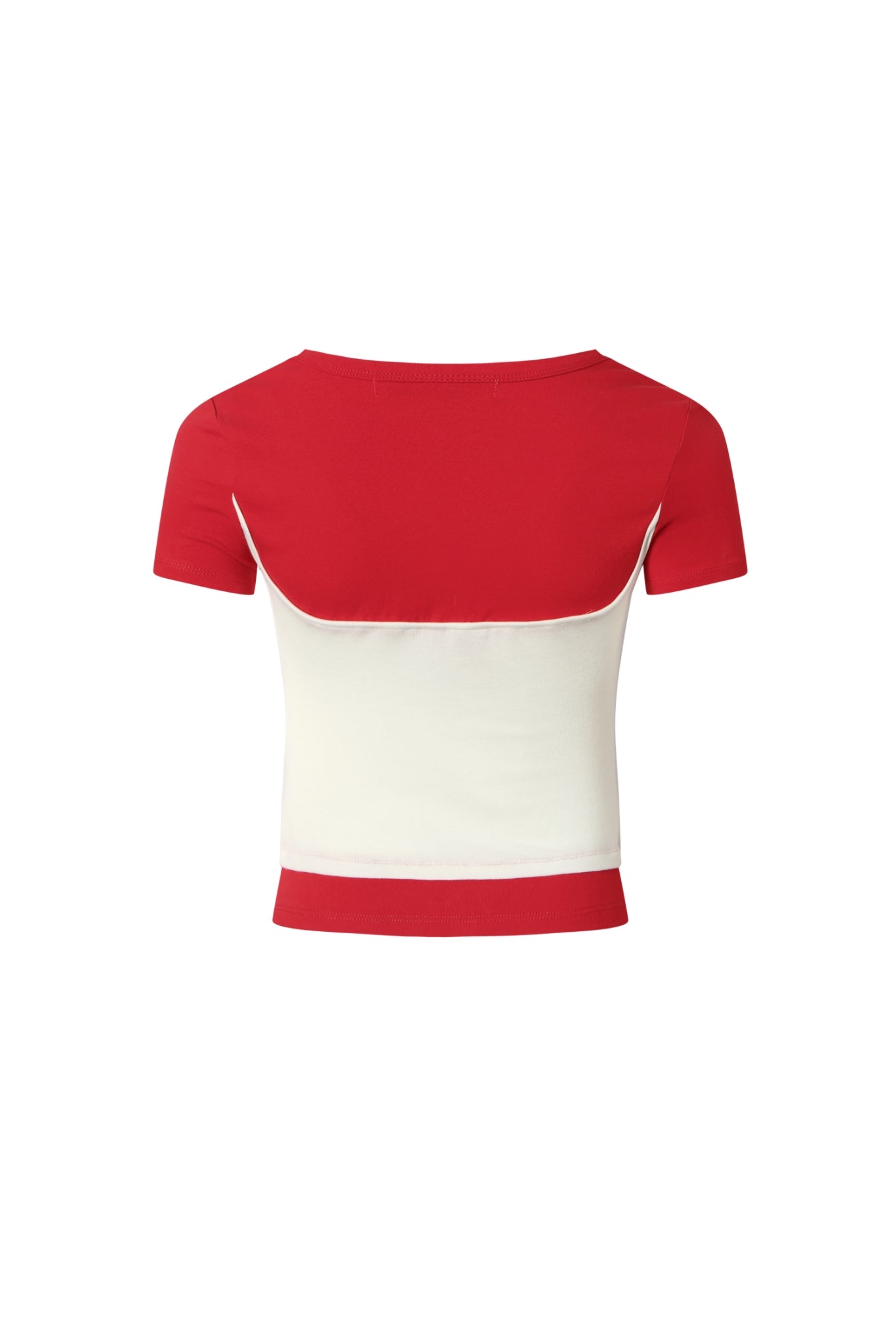 Contrast Square Neck Short Sleeve Top