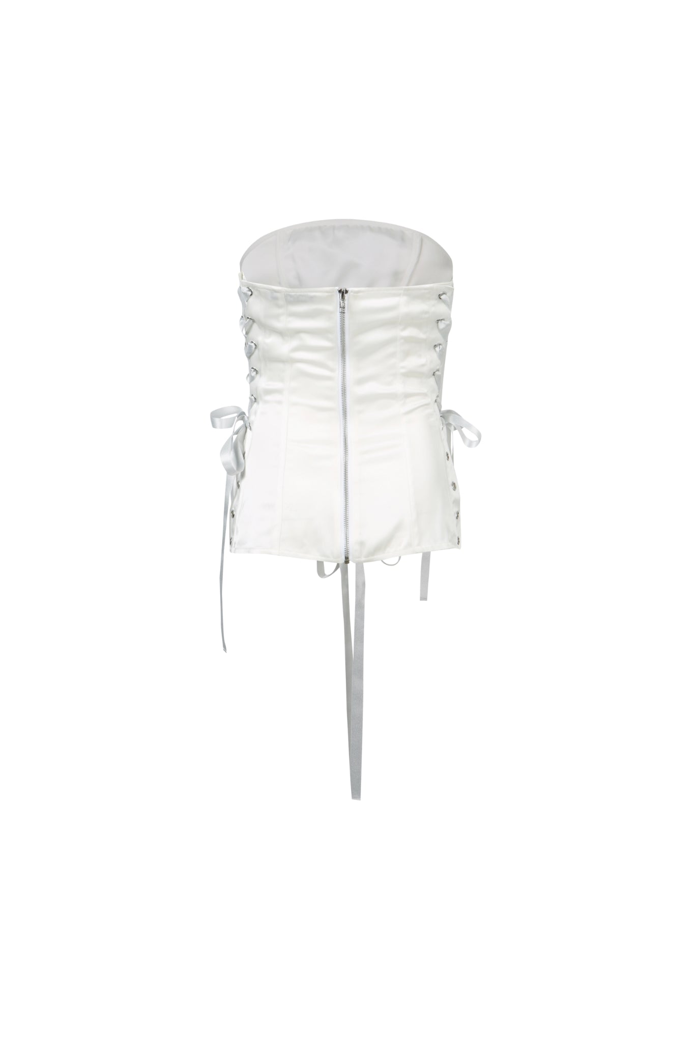 White Ribbon Bustier Top
