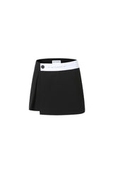Webbing Logo Black Tiered Skirt