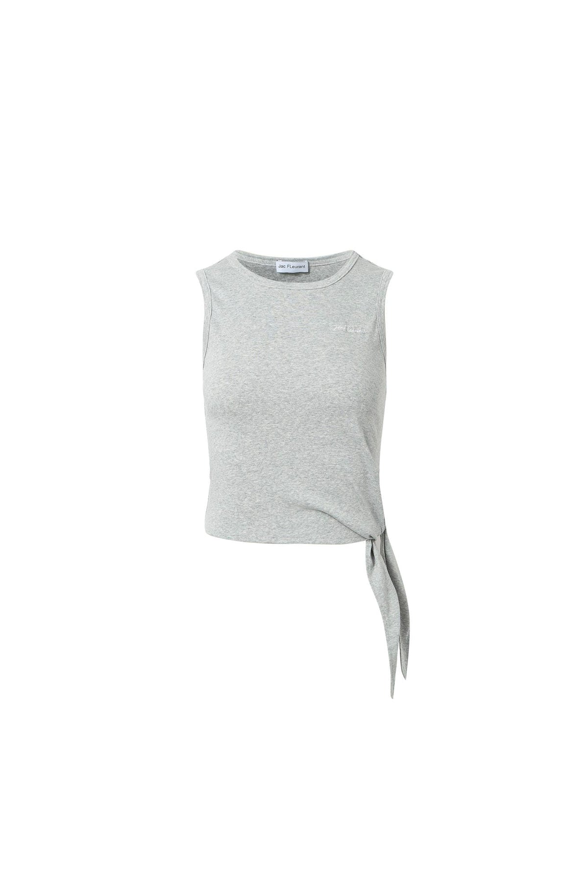 Grey Embroidered Logo Hem Tie-Back Camisole