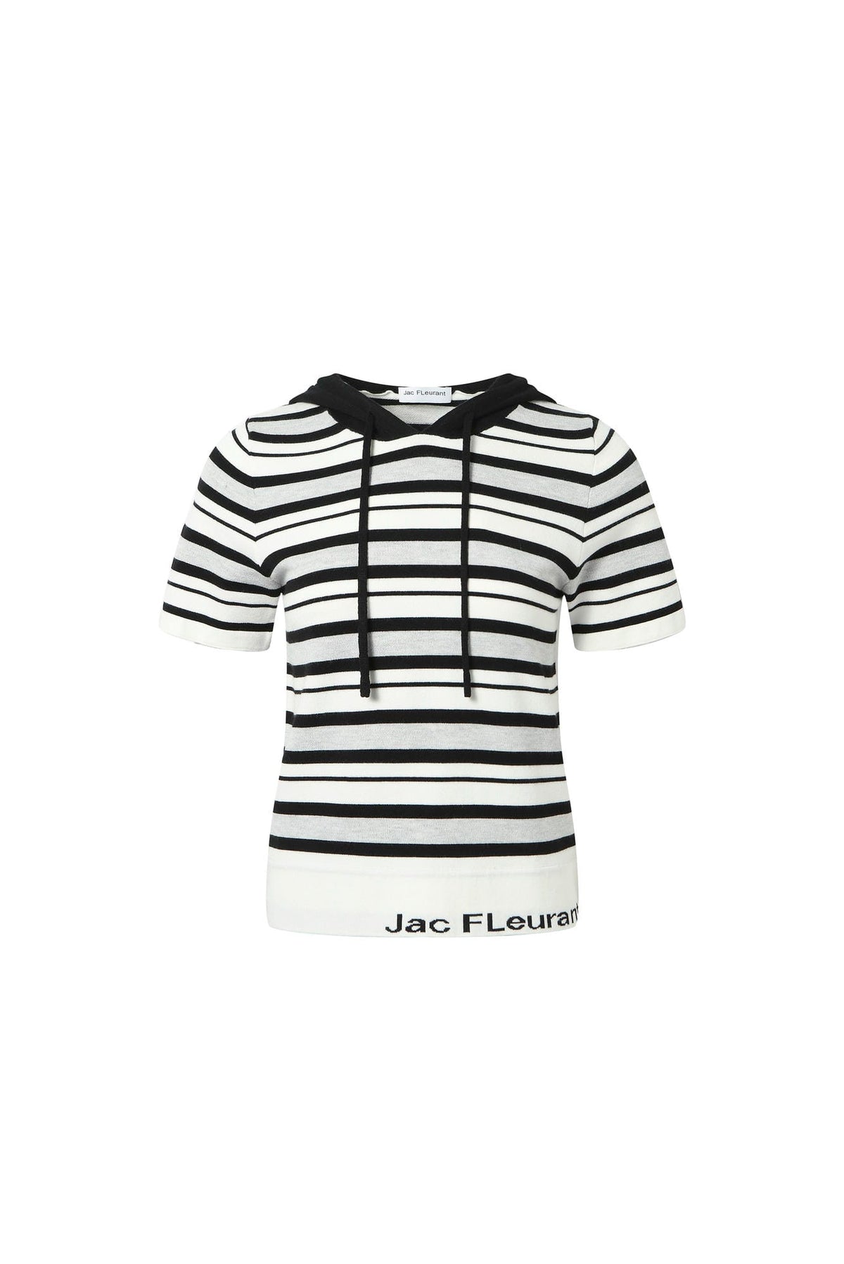 Striped knit hooded top (set)