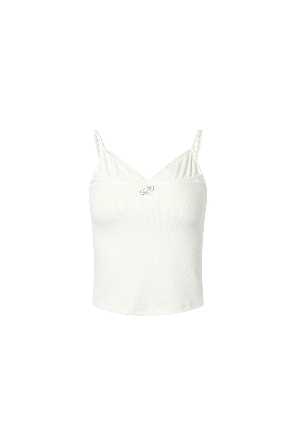 Faux two-layer lace trim cami top