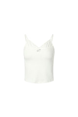 Faux two-layer lace trim cami top