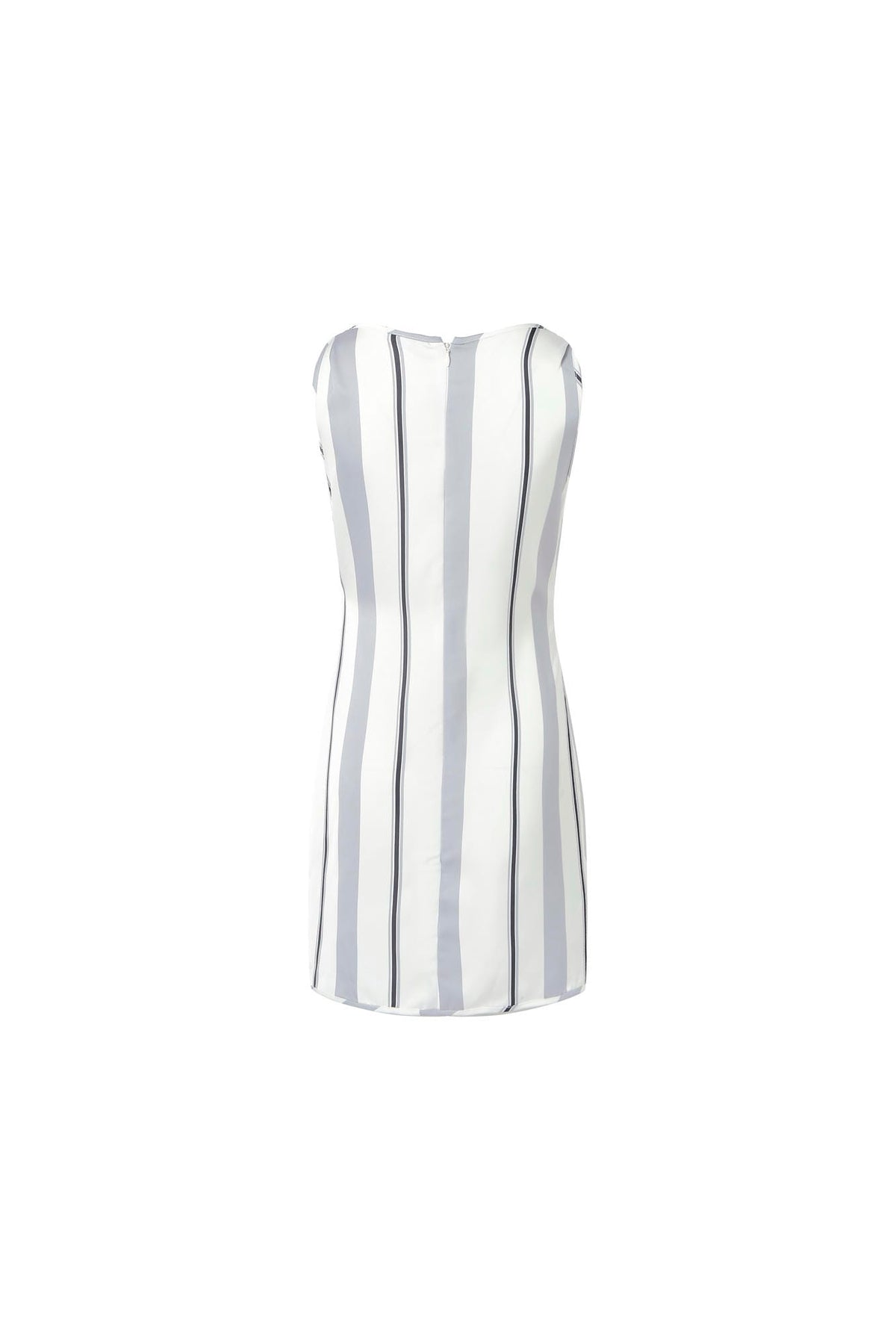 Striped tie-detail knot-front sleeveless dress