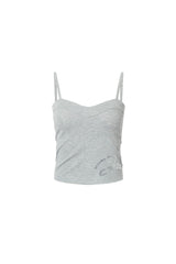 Rhinestone-studded cami top