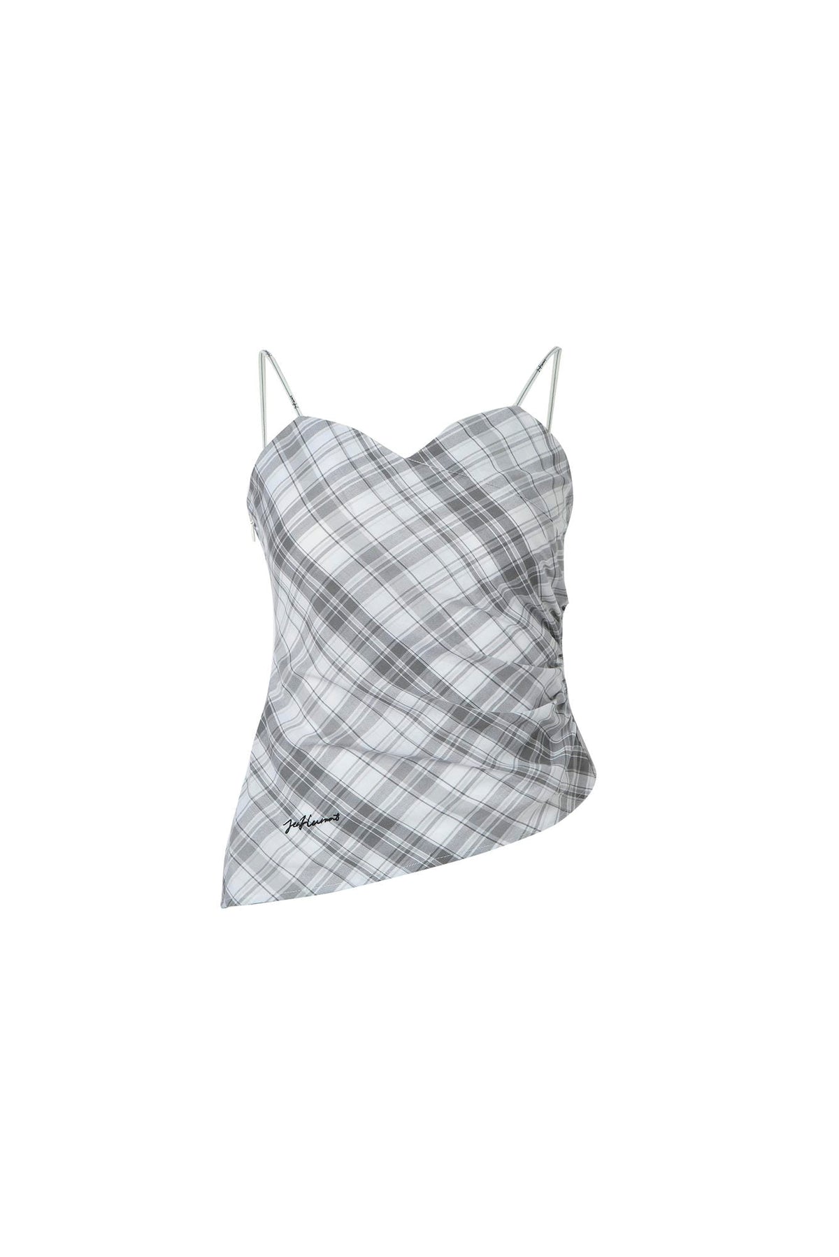 Irregular Strapless Plaid Camisole