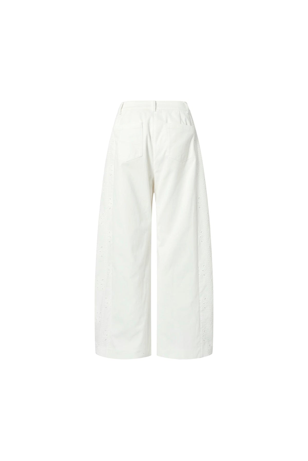 Logo Cutwork Embroidered Curved Cargo Pants