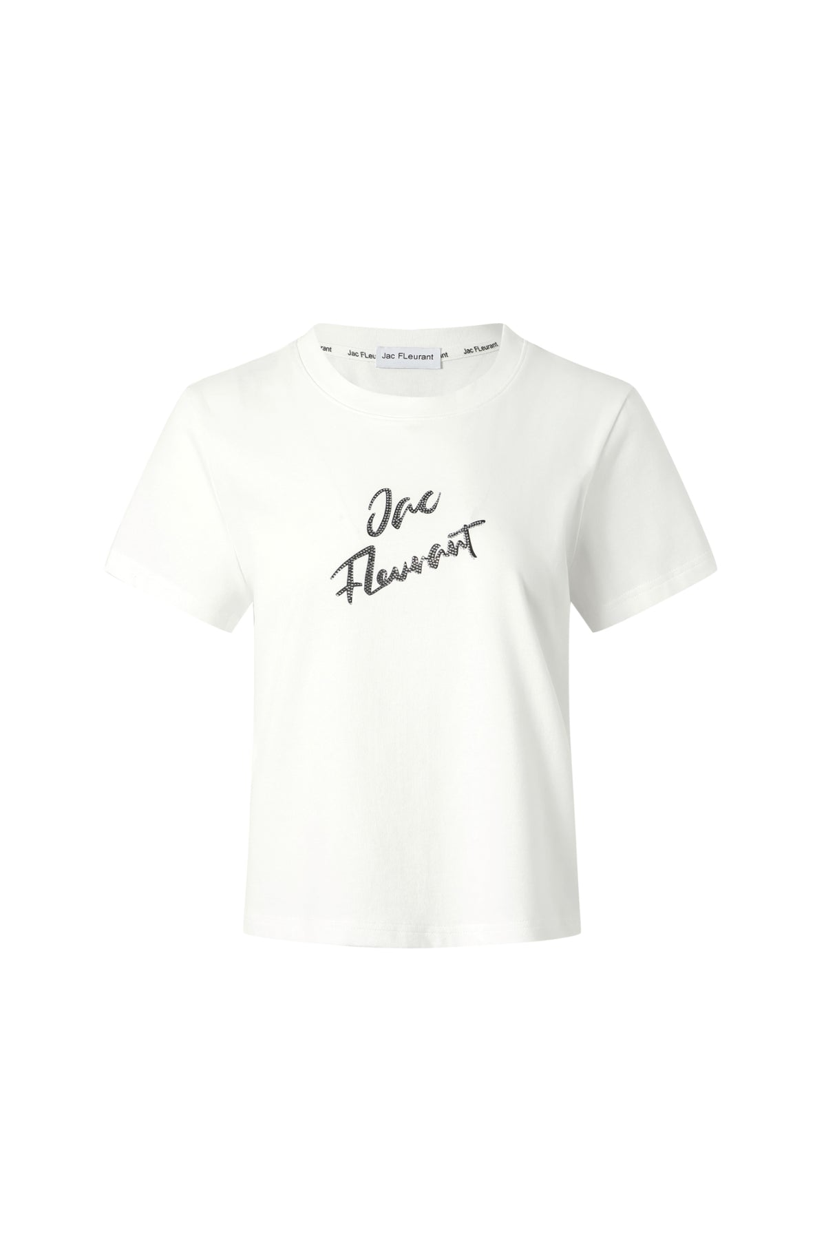 White Rhinestone Logo Tee