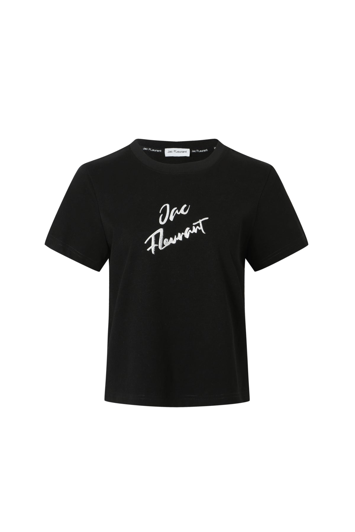 Black Rhinestone Logo Tee