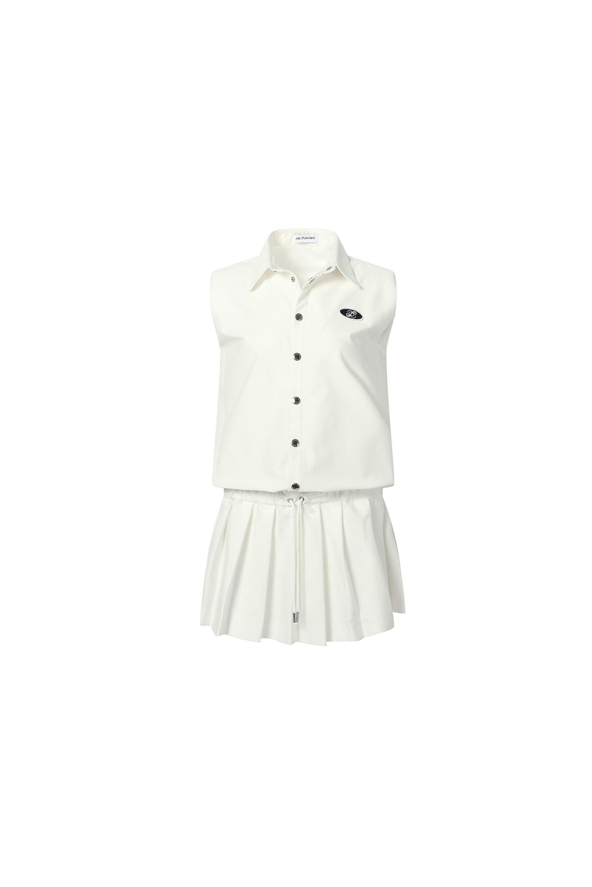 Structured shirt pleated spliced dress