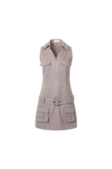 Dusty Pink Cargo Sleeveless Jumpsuit/Dress