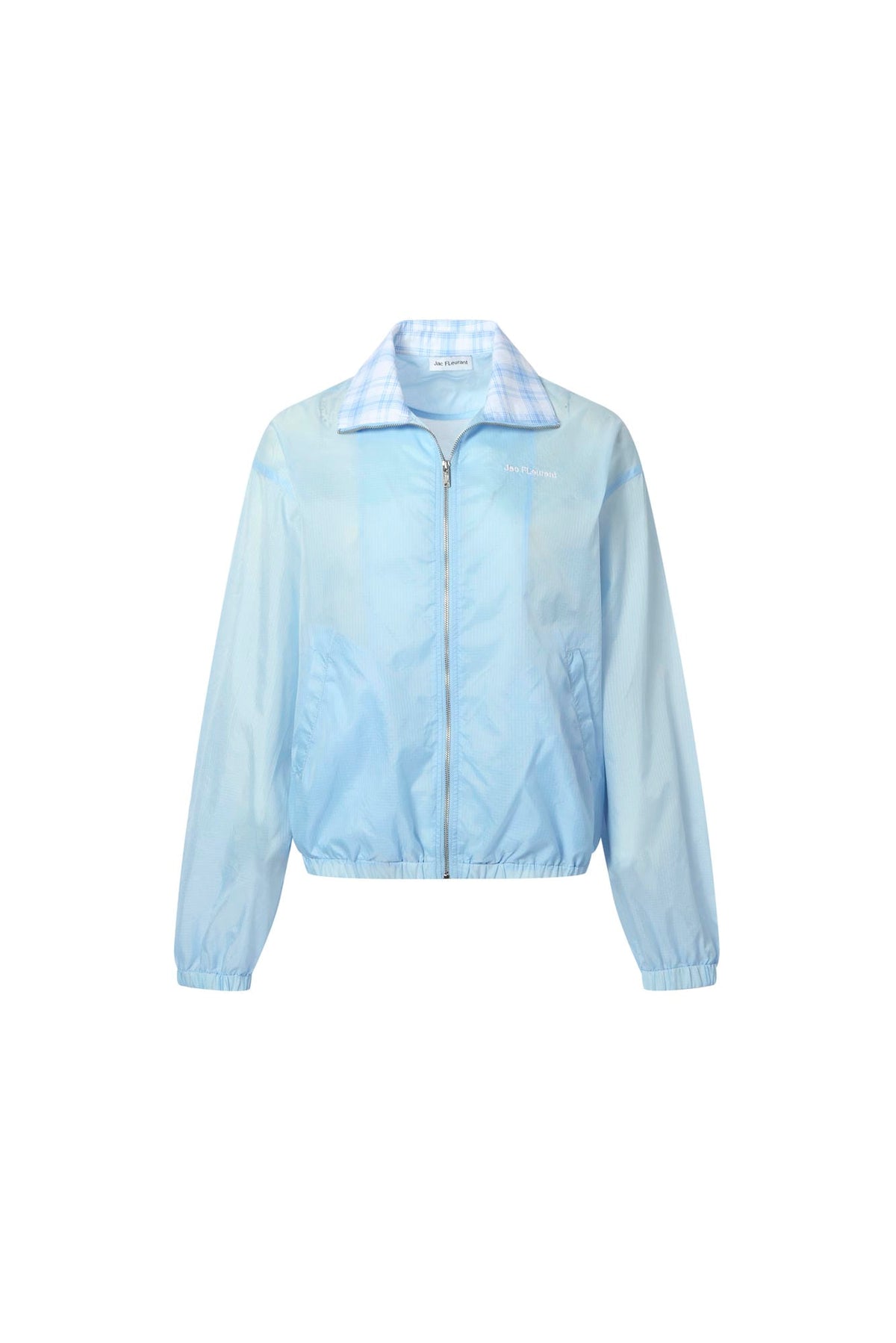 Plaid spliced collar UV-protection jacket (set)