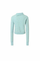 Mohair Asymmetric Lapel Cardigan