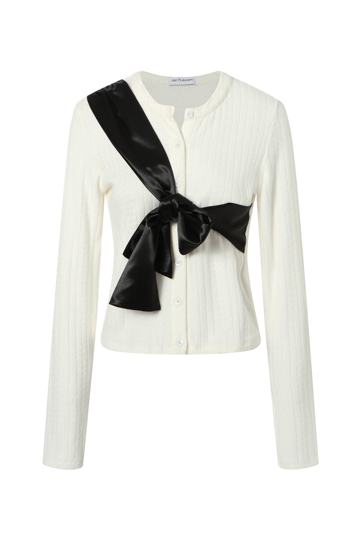 Black acetate lace-up cardigan