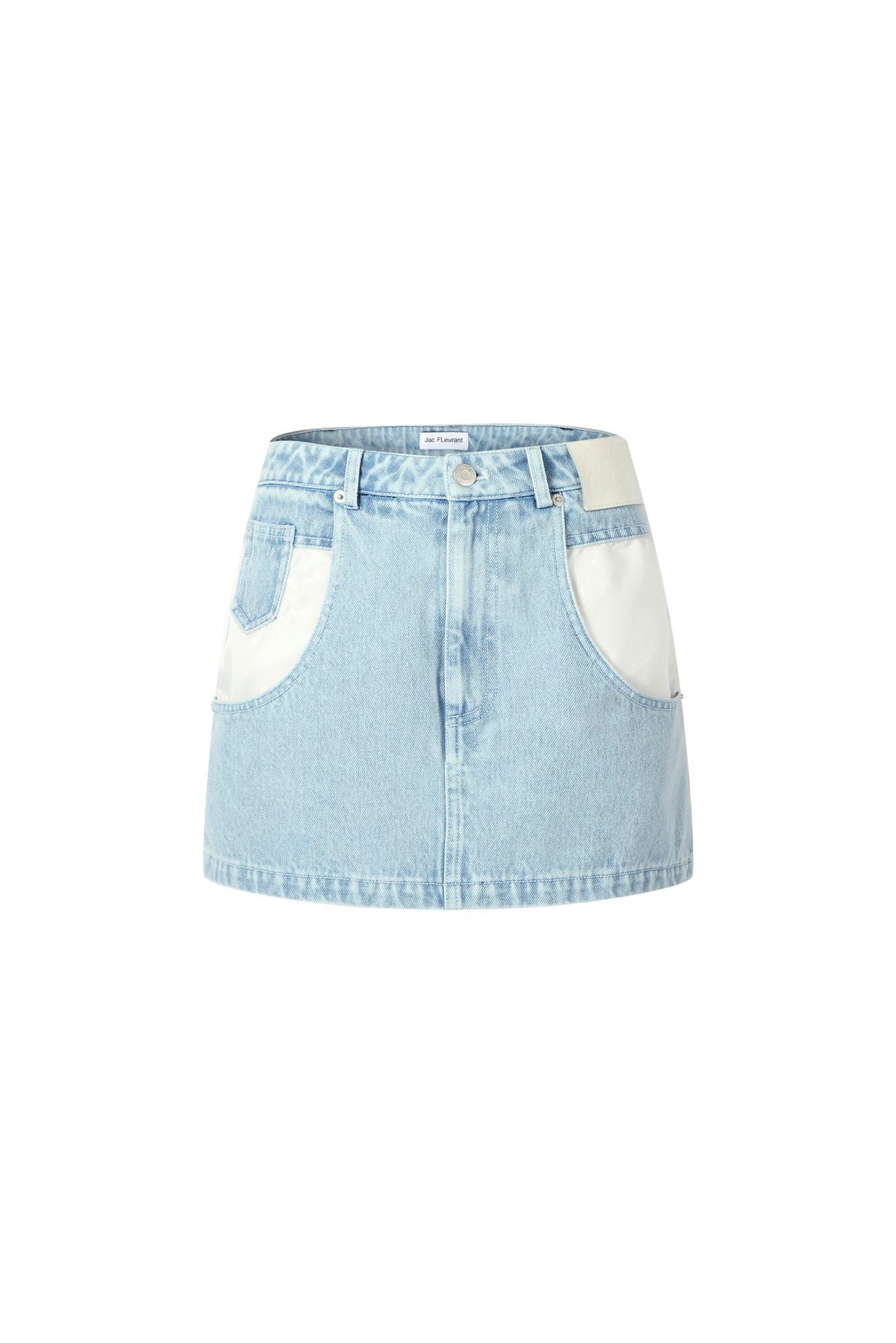 Light Blue Pocket Washed Denim Skirt