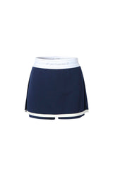 Elastic Logo Webbing Navy Shorts Skirt - Set