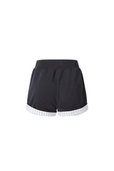 Embroidered Logo Striped Patchwork Rolled Hem Shorts – Set