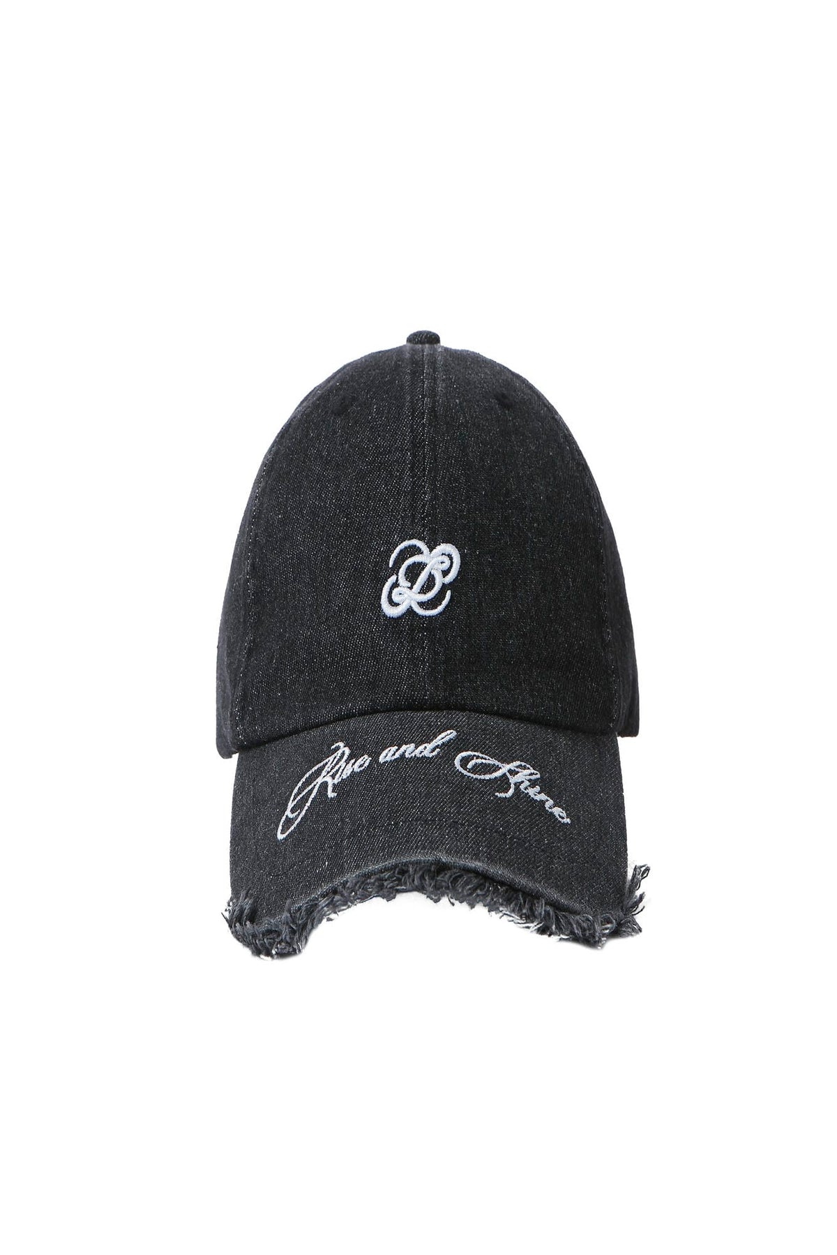 Denim slogan embroidered cap
