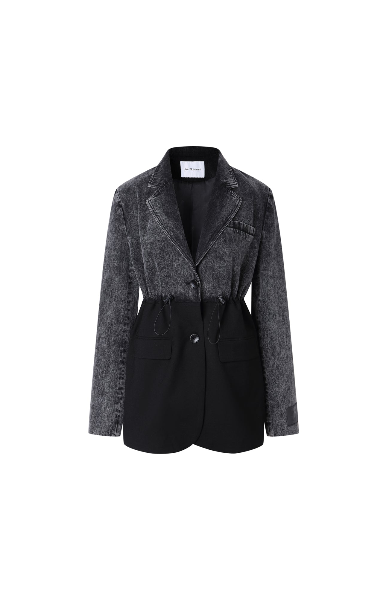 Black Denim Panel Blazer