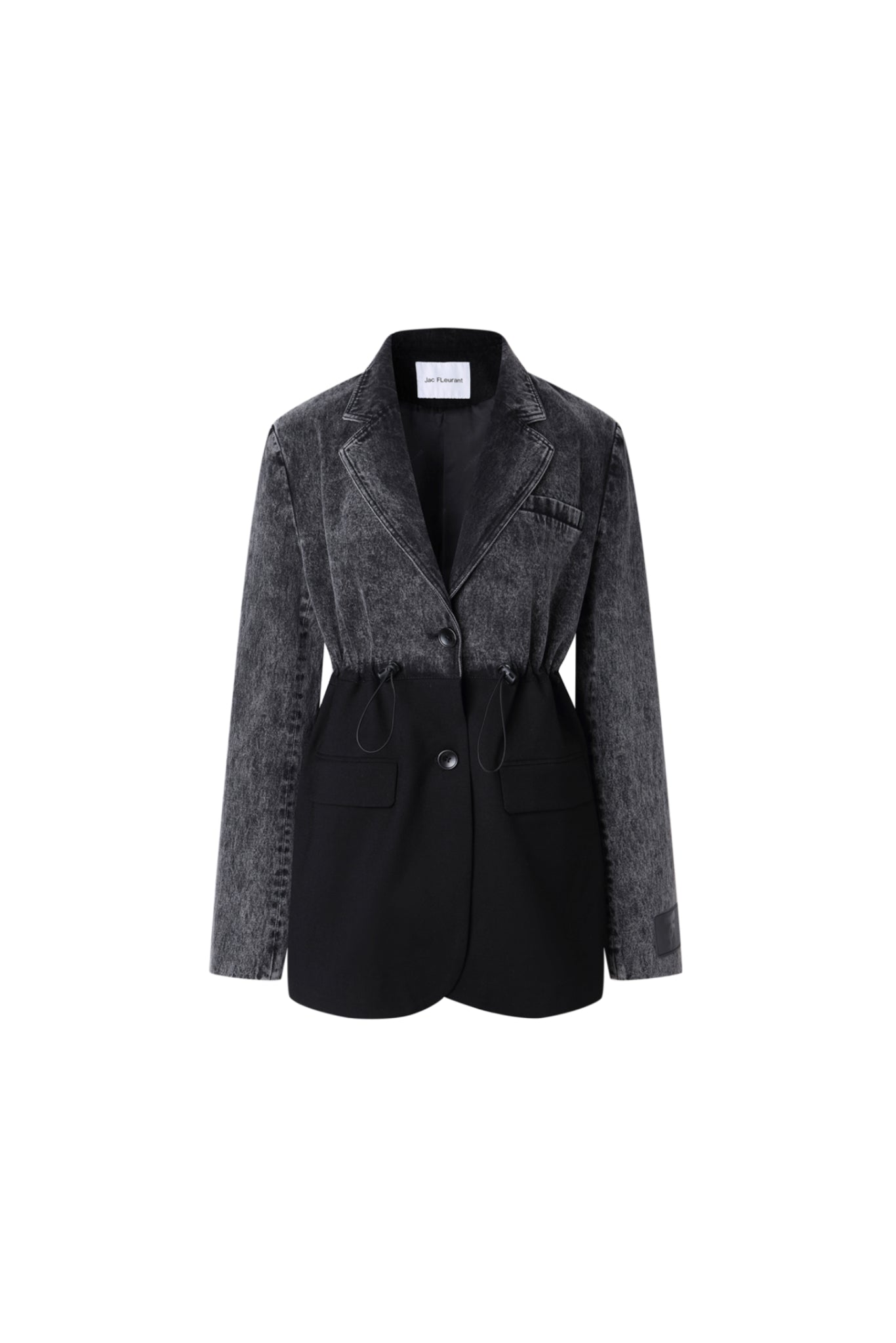 Black Denim Panel Blazer
