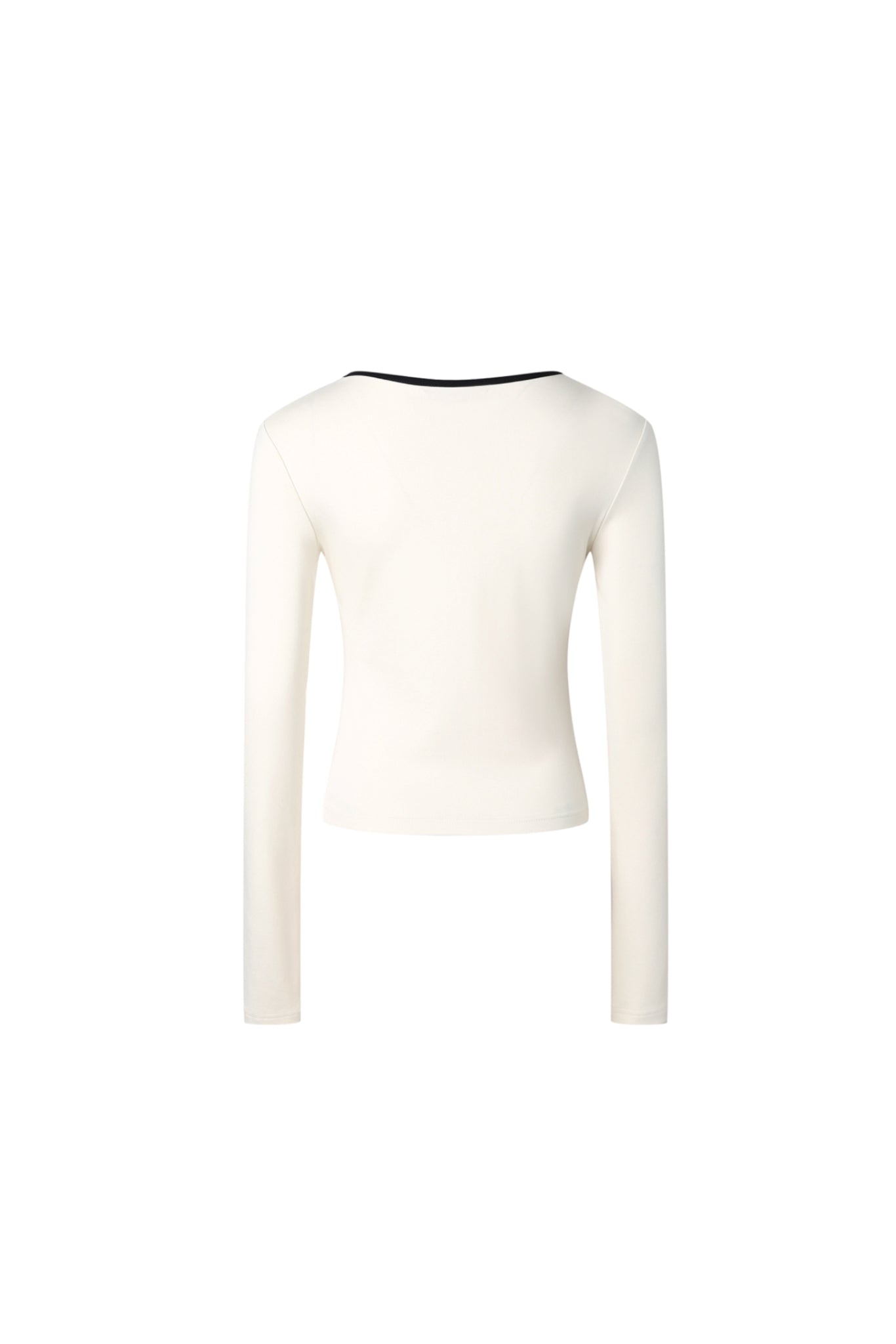 White & Black V-Neck Top