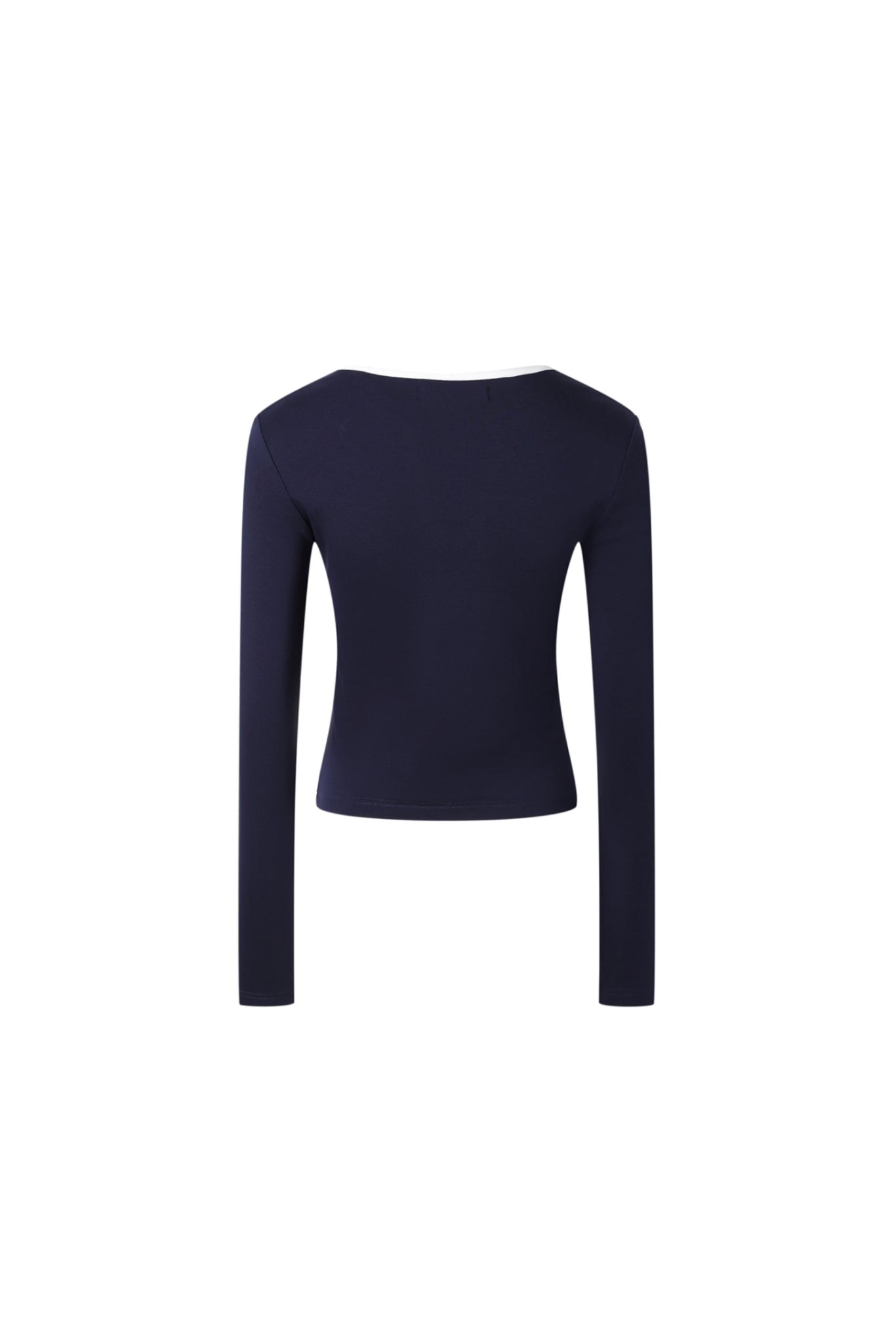 Blue & White V-Neck Top