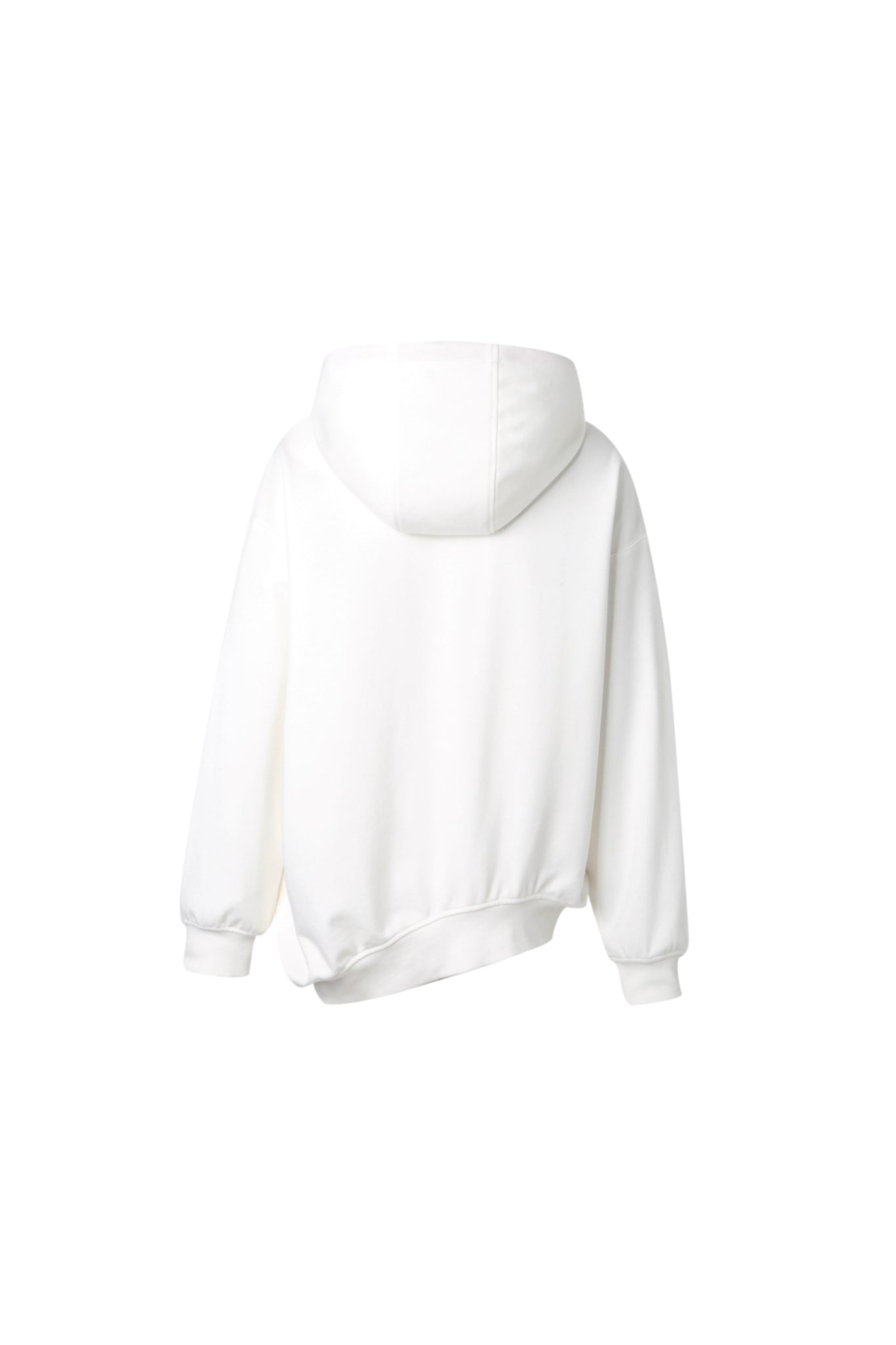 3D PU Print Logo Asymmetric Zip Hoodie