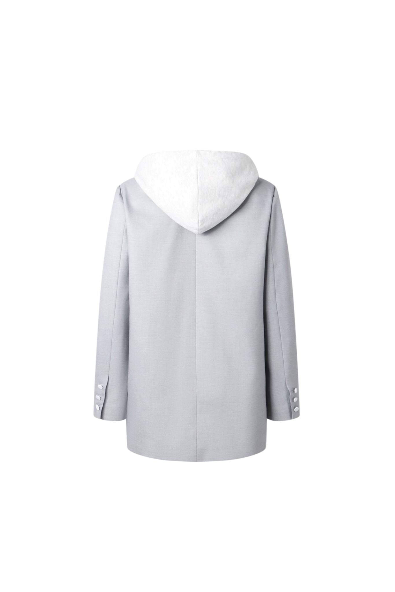 Grey False Two-Piece Hooded Blazer