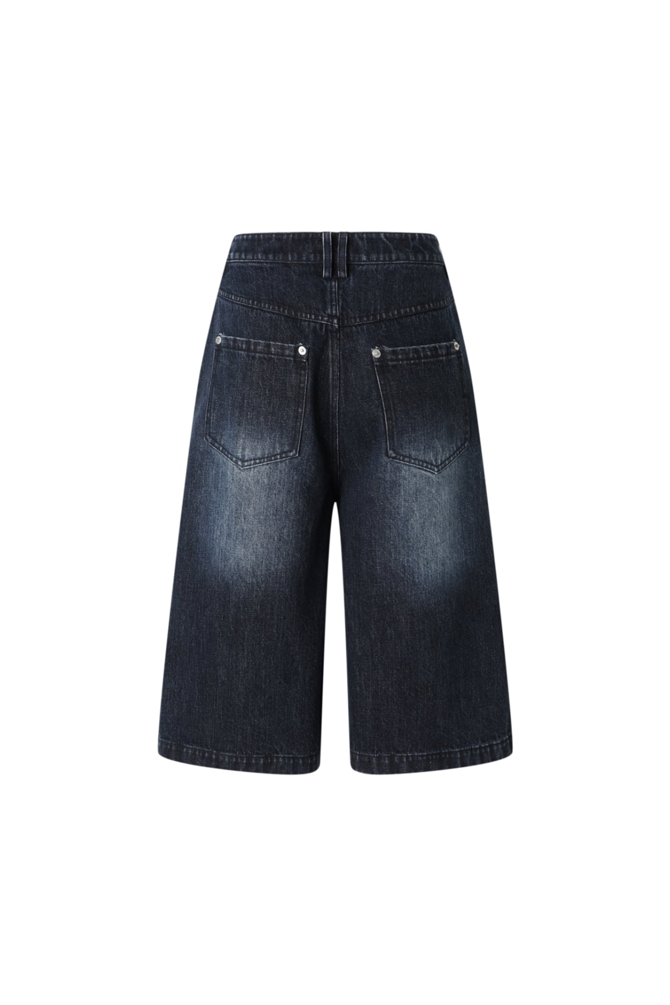 Black Washed Ripped Denim Capris
