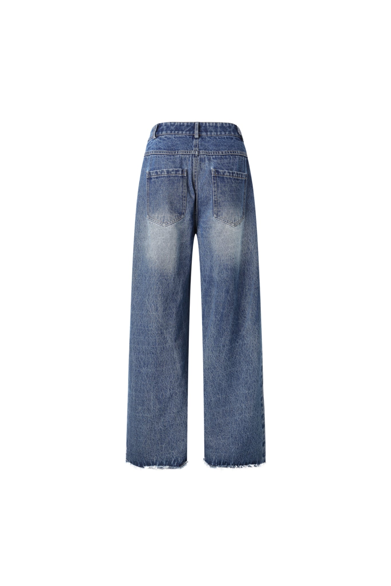 Blue Panel Raw Edge Jeans