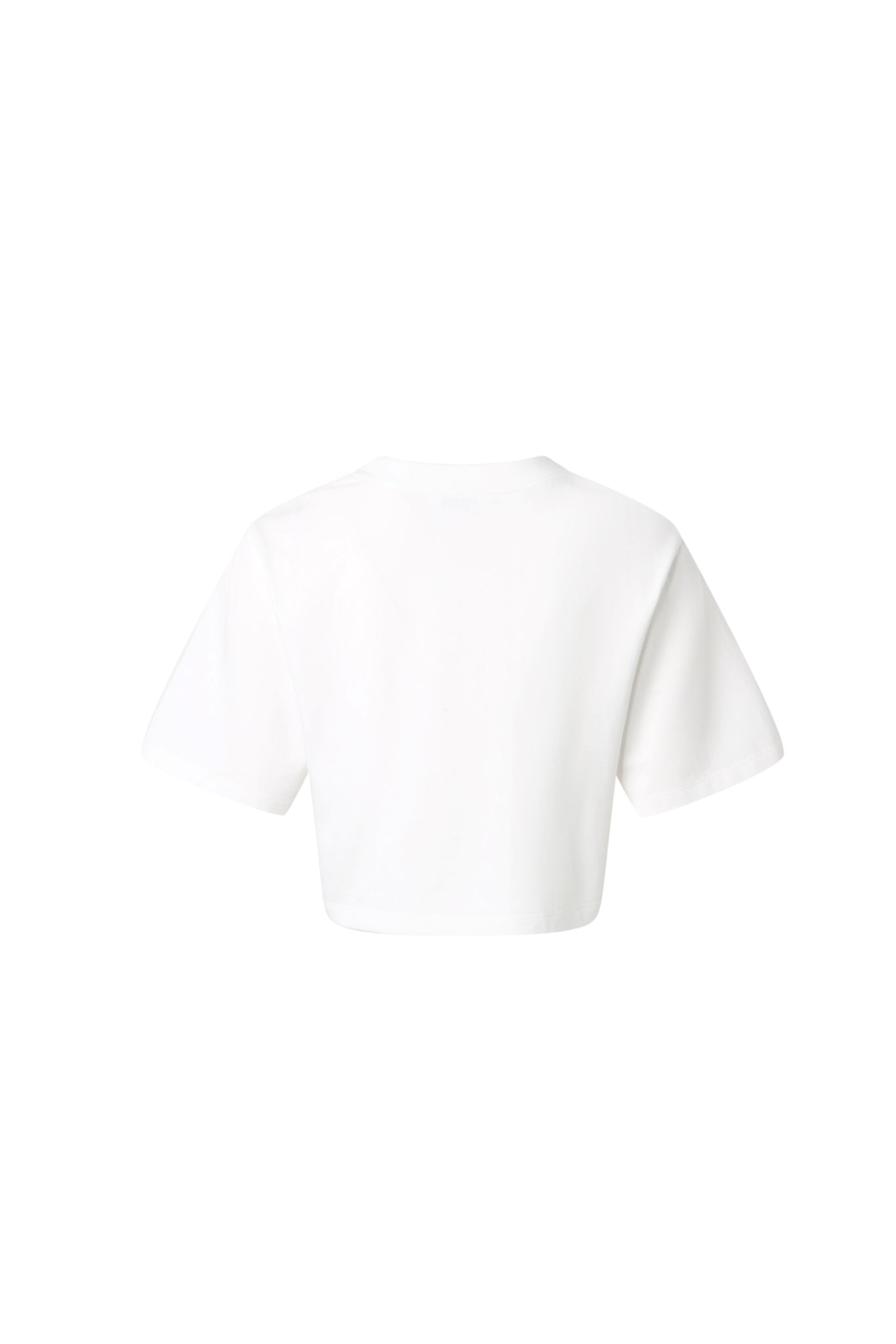 White Crop Ombre Logo Beaded Tee