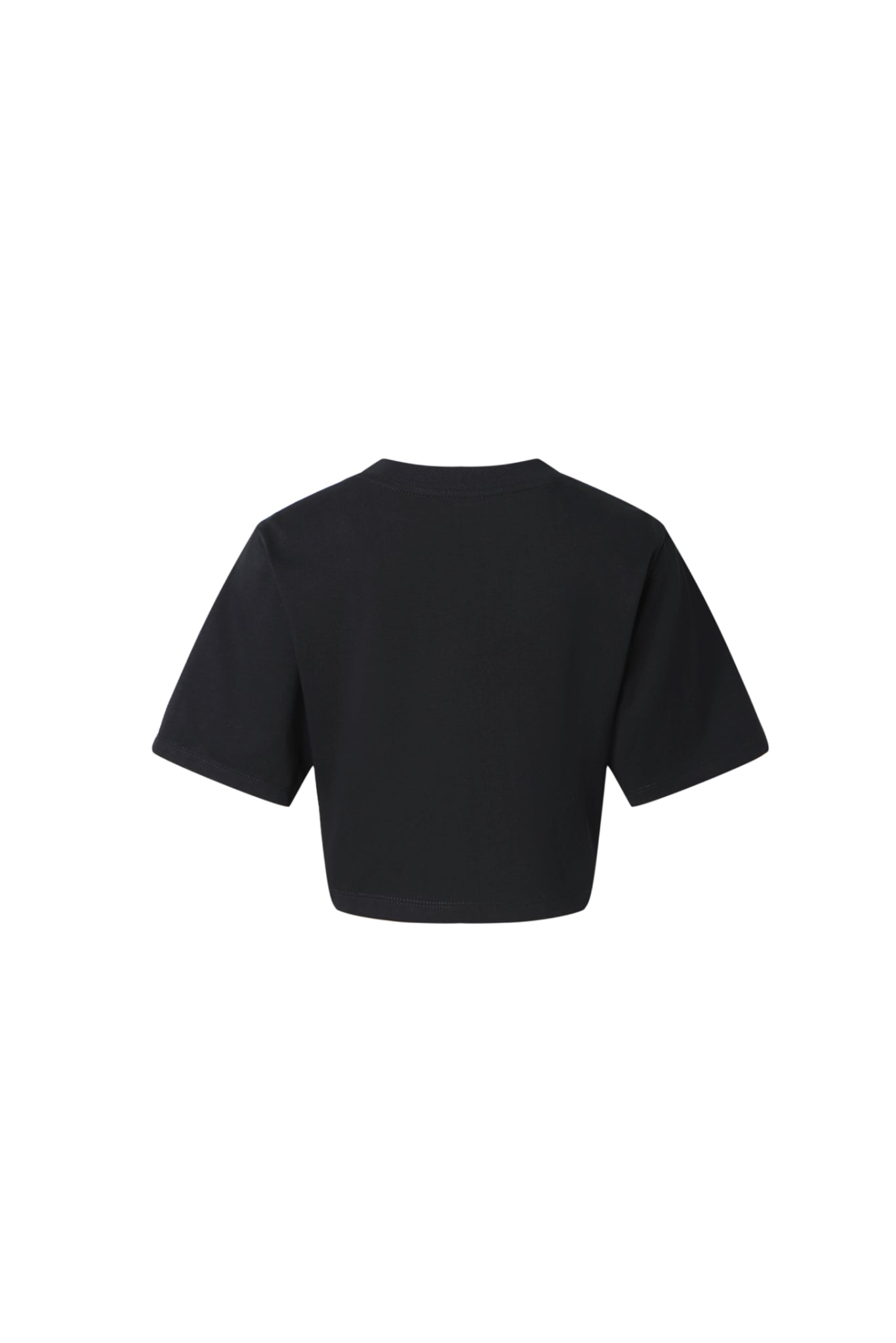 Black Crop Ombre Logo Beaded Tee