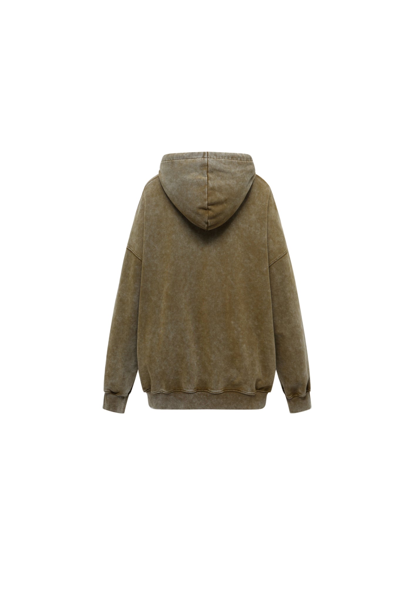 Waterwash Mustard Green Misplaced Logo Hoodie