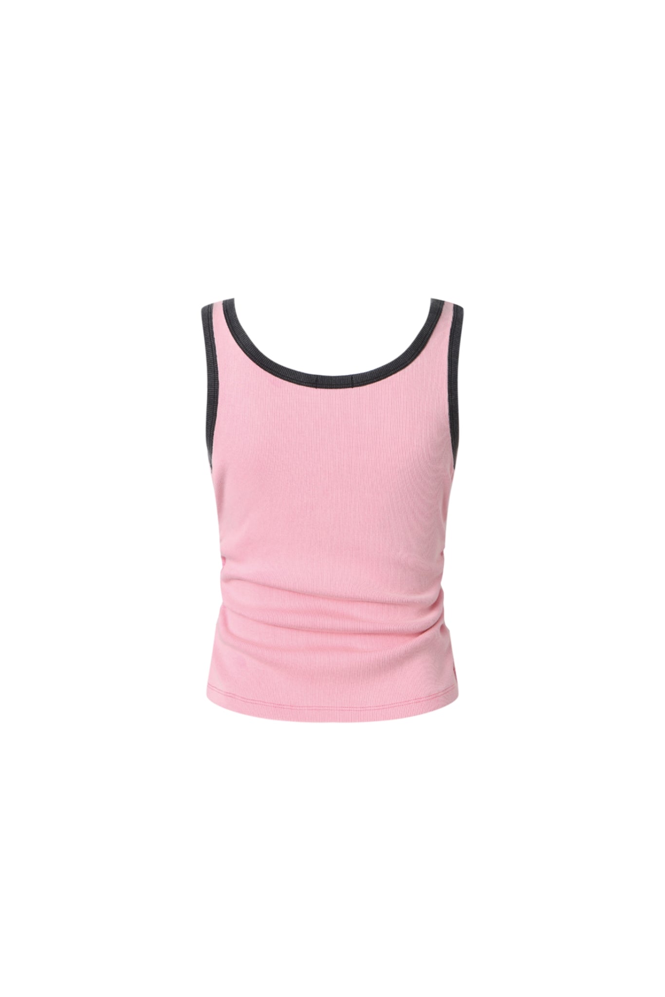 Black & Pink Logo Asymmetric Neck Tank Top